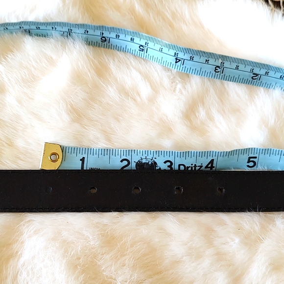 Brighton Leather Silver-tone Beaded Black Floral Belt SZ: 6/8 main image 4